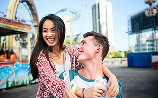 Invisalign patient in Dallas out with partner