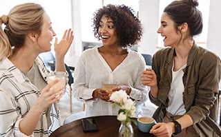 Invisalign patient in Dallas out with friends