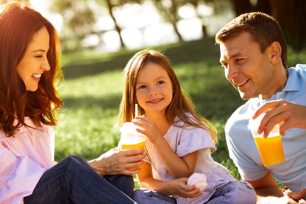 A family having a picnic.